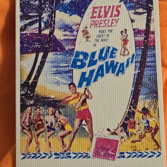 NWT Elvis Presley Blue Hawaii T-Shirt L Peach SS Relax 3-D Print With Palm Trees - Picture 4 of 7